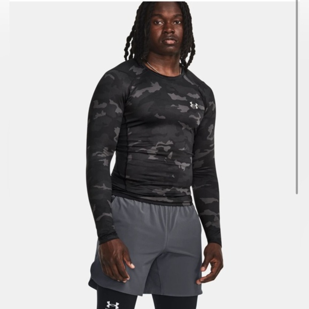 UNDER ARMOUR‎ ColdGear Infrared Compression Crew Long Sleeve Black Camo SMALL